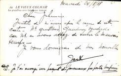 POSTAL Colmar de la VENDIMIA la calle principal del viejo hombre con L viejas aduanas