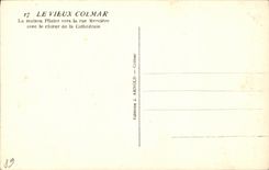 POSTAL Colmar de la VENDIMIA el viejo hombre la casa de Pfister hacia la calle Merciere