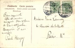 St Pedro del bulevar de Colmar de la POSTAL de la VENDIMIA con el monumento de Hirn