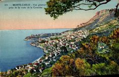 CPA Monte Carlo Vue generale prise de la route de la Corniche