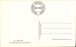 CPA Menton Vue generale prise du Cap Martin