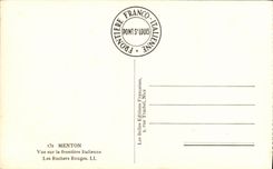 CPA Menton Vue sur la frontiere Italienne Les Rochers Rouges