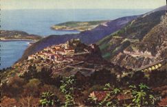 CPA Cote d Azur Eze Vue generale du village