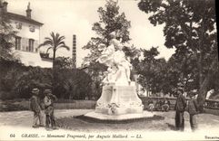 Monumento graso de Fragonard de la POSTAL de la VENDIMIA de Auguste Maillard