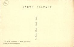 CPA Cap Ferrat Vue generale prise de Villefranche