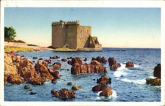 CPA lle Saint Honorat Monastere fortifie et recifs