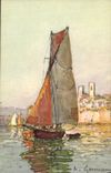 CPA Antibes Tratanes dans l ombre Bateau