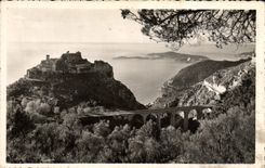 CPA Eze Village Vue le Cap Ferrat roue de la Corniche