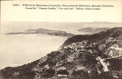 CPA Eze et la Moyenne Corniche Vue prise de Bellevue Grande Corniche