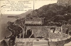 CPA Cote d Azur Roquebrune Vue prise du haut de la terrasse du Chateau