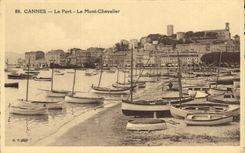VINTAGE POSTCARD Cannes the Port the Mount Knight Boats
