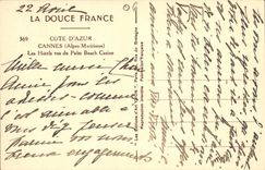 VINTAGE POSTCARD Cannes Hotels seen of the Palm Beach Casino