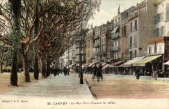 VINTAGE POSTCARD Cannes the Street Felix Faure and Alleys