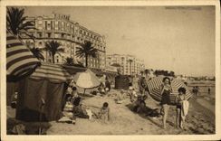 VINTAGE POSTCARD Cannes Miramar the Beach