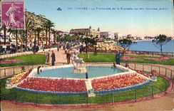 VINTAGE POSTCARD Cannes the Walk of the Small cross seen of the noveaux gardens