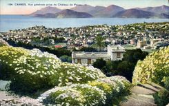 VINTAGE POSTCARD Cannes View taken of the Castle of Peru