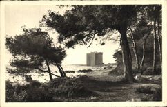 VINTAGE POSTCARD Cannes the Castle St Honorat with of Lerins