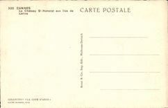 VINTAGE POSTCARD Cannes the Castle St Honorat with of Lerins