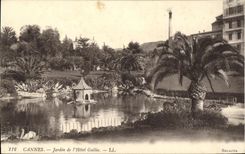 VINTAGE POSTCARD Cannes Garden of L Gallia Hotel