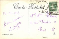 VINTAGE POSTCARD Cannes Seen on the Mount Knight the walk of the small cross and baths