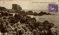 VINTAGE POSTCARD Cannes Castle St Honorat Island of Lerins