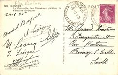 VINTAGE POSTCARD Cannes the Small cross New Gardens the Bouraine Fountain