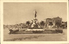 VINTAGE POSTCARD Cannes the Monument has Edouard VII