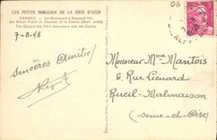 VINTAGE POSTCARD Cannes the Monument has Edouard VII