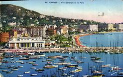 VINTAGE POSTCARD Cannes View and the Port