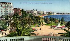 CPA Cannes Vue sur les Jardins et les Grands Hotels