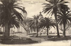 VINTAGE POSTCARD Cannes Merimee Public garden and casino