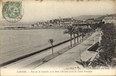VINTAGE POSTCARD Cannes Seen on the Small cross and the Mount Knight taken of the Nautical Circle