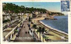 MODERN CARD Nice the Quay of the United States the Castle and the Boron Mount