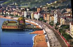 VINTAGE POSTCARD Nice Panorama on the pier and the walk of English