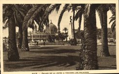 CPA Nice Palais De La Jetee A Travers Les Palmiers