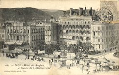 VINTAGE POSTCARD Nice Hotel of the English and Circle of the Mediterranean