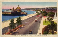VINTAGE POSTCARD Nice the Garden of King Albert 1st and the Pier Walk