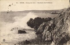 VINTAGE POSTCARD Nice Heavy swell Rocks of the Castle