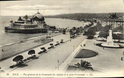 VINTAGE POSTCARD Nice View of the Walk of the English and the Pier Walk