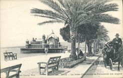 VINTAGE POSTCARD Nice the Promanade Pier and Promenade Of the English