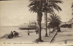 VINTAGE POSTCARD Nice Quay of the South and Palate of the pier