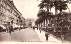 VINTAGE POSTCARD Nice Jardims Albert 1st and L avenue of Verdun