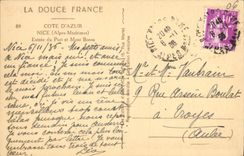 CPA Nice Entree du Port Mont Boron Bateaux