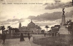CPA Nice Palais de la Jetee Coucher de Soiell