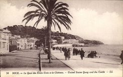 VINTAGE POSTCARD Nice the Quay of the States and the Castle