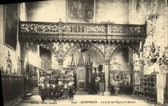 VINTAGE POSTCARD Quimperle Jube of L Church St Michel Children