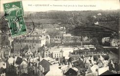 VINTAGE POSTCARD Quimperle Southern Panorama taken of the Tower Saint Michel