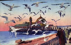 VINTAGE POSTCARD Nice the Palate of the Jetes Mouetres