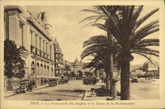 VINTAGE POSTCARD Nice Panoramic View of the English and the Palate of Mediterrane