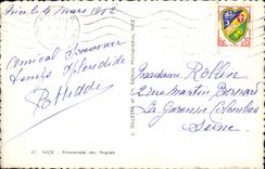 VINTAGE POSTCARD Nice Walk of Angiais